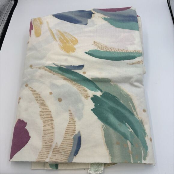 VTG Croscill Riviera Twin Flat Sheet *Set of 2* Pastel Brush Paint Strokes - Picture 2 of 4